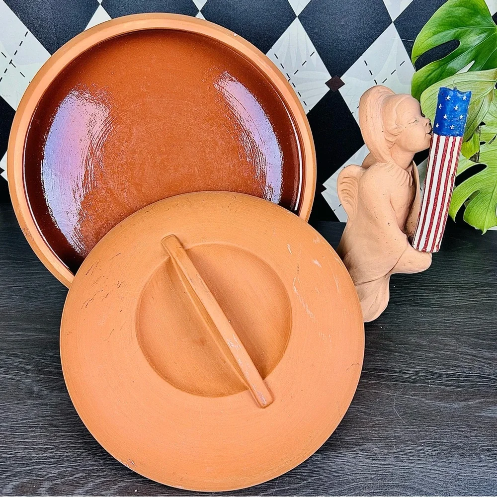 Large Terracotta Lidded‎ Casserole Studio Kitchen Pottery Luxe Bortner $ Bortner